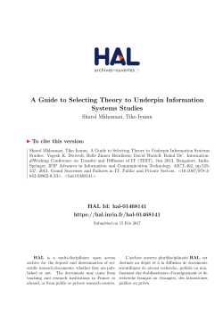 A Guide to Selecting Theory to Underpin Information Systems Studies