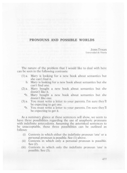 prono un s and possible worlds