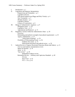 LRS Course Summary &ndash;&ndash; Professor Adam Cox