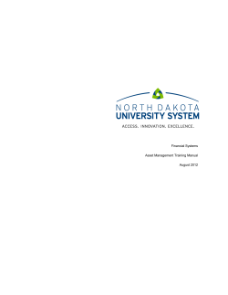Asset Depreciation - NDUS CTS - North Dakota University System