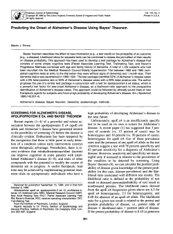 Predicting the Onset of Alzheimer`s Disease Using Bayes` Theorem