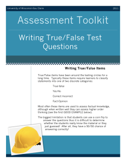 Writing True/False Test Questions - University of Wisconsin