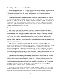 1 Methodology for Economic Science and Public