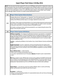 Import Player Point Values 11th May 2016