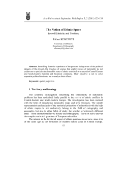 The Notion of Ethnic Space - Acta Universitatis Sapientiae