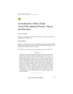 Covariance Structure Analysis: Statistical Practice, Theory, and