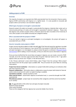 Adding projects to PURE