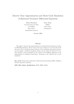 Discrete Time Approximation and Monte-Carlo Simulation of