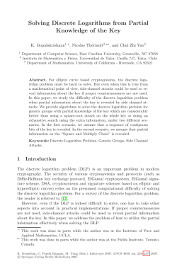 Solving Discrete Logarithms from Partial Knowledge of