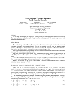 Static Analysis of Tensegrity Structures, Part II. Numerical Examples