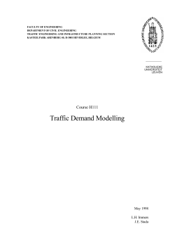H111 - part 1 - Traffic Demand Modelling