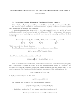 SOME RESULTS AND QUESTIONS ON CASTELNUOVO - IMJ-PRG