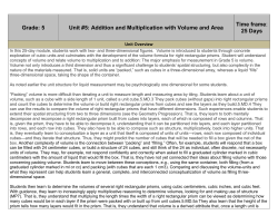 Grade: 5 Unit #5: Addition and Multiplication with Volume and Area