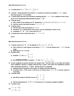Math 285 Final Spring 2014