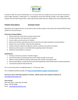 Position Description: Assistant Coach