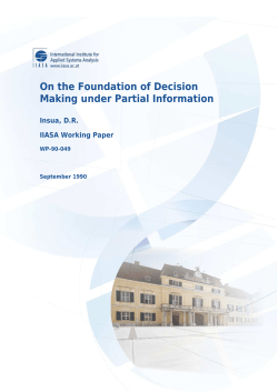 On the Foundation of Decision Making under Partial Information