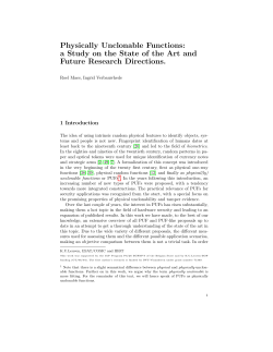 Physically Unclonable Functions: a Study on the State