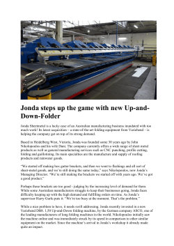 Jonda steps up the game with new Up-and- Down-Folder