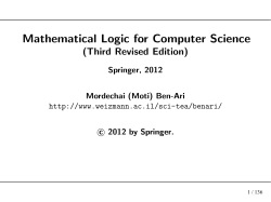 Mathematical Logic for Computer Science
