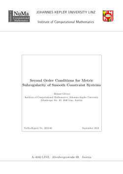 JOHANNES KEPLER UNIVERSITY LINZ Institute of Computational