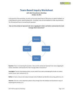 Team-Based Inquiry Workshop - worksheet