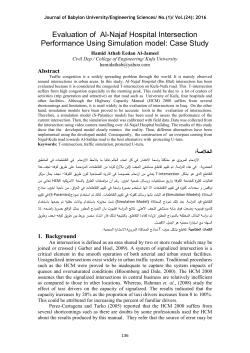 Evaluation of Al-Najaf Hospital Intersection Performance Using