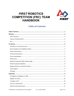 first robotics competition (frc) team handbook