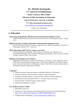 kontopodisCV2017 - Global :: Youth :: Crises :: Psychosocial