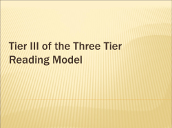 Tier 3 of the Three Tier Reading Model