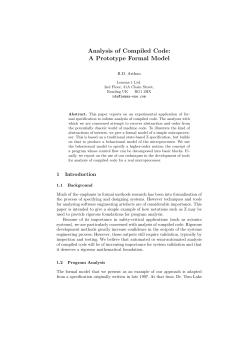 Analysis of Compiled Code: A Prototype Formal Model