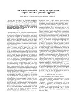 Maintaining connectivity among multiple agents in cyclic pursuit