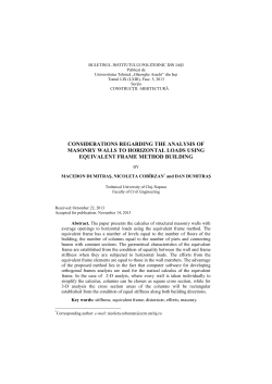 considerations regarding the analysis of masonry walls to horizontal