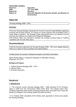 Item 6 Housing Strategy Cover Report