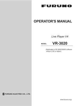 Live Player V4 VR-3020 OPERATOR`S MANUAL