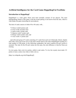 Artificial Intelligence for the Card Game Doppelkopf in