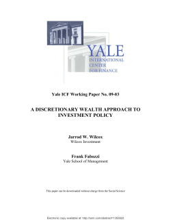 a discretionary wealth approach to investment policy