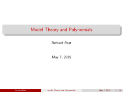 Model Theory and Polynomials