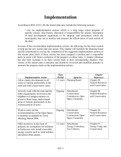 XIV. Implementation - Town of North Andover