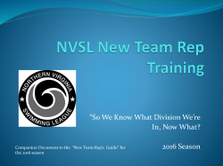 NVSL New Team Rep Training2016