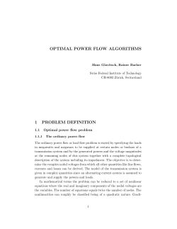 OPTIMAL POWER FLOW ALGORITHMS 1 PROBLEM DEFINITION