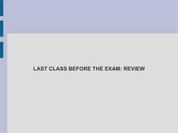last class before the exam: review be going to and will