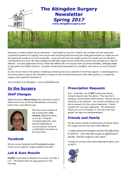 Read our Newsletter - The Abingdon Surgery
