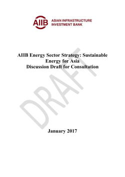 AIIB Energy Sector Strategy: Sustainable Energy for Asia Discussion
