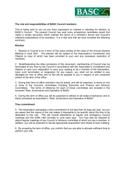 The role and responsibilities of BASC Council members