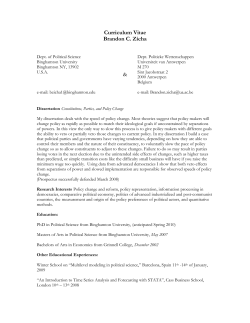 Curriculum Vitae Brandon C. Zicha