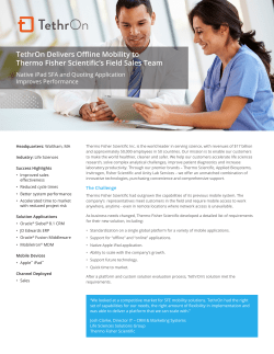 TethrOn Delivers Offline Mobility to Thermo Fisher Scientific`s Field