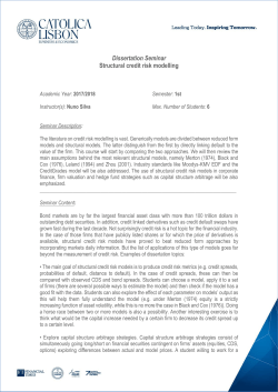 Dissertation Seminar Structural credit risk modelling