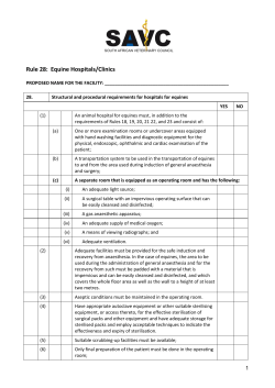 Rule 28: Equine Hospitals/Clinics
