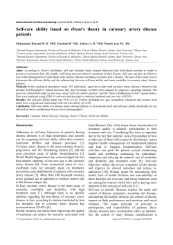 Self-care ability based on Orem`s theory in coronary artery disease