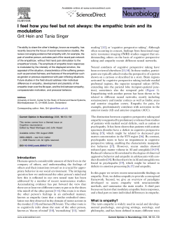 I feel how you feel but not always: the empathic brain and its